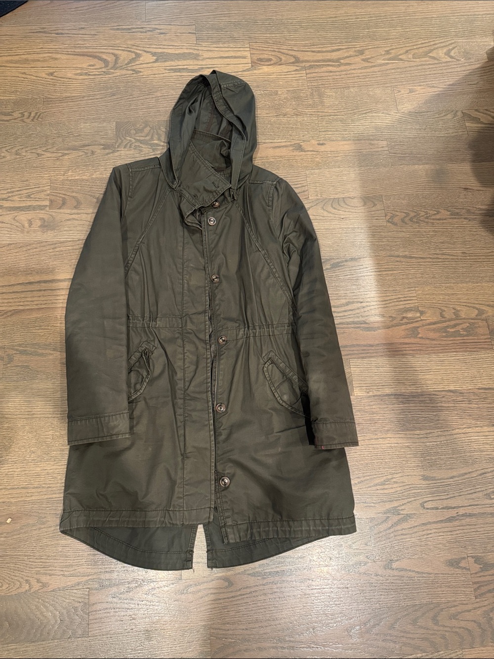 H&M Olive Green Hooded Trench Coat